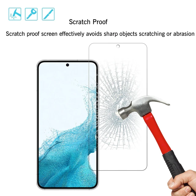 Alt view image 5 of 7 - Screen Protector + Camera Lens Protector for Galaxy S22, 3+3 Pack | Tempered Glass, Fingerprint Unlock Compatible, Clear, Case Friendly