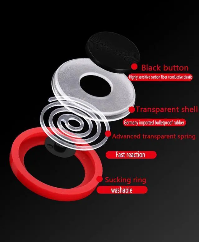 Alt view image 3 of 7 - Vakili Mobile Phone Game Joystick Game Control Touch Screen Joypad Game Controller for iPad iPhone Android Mobile Tablet Smart Phone Joystick Touch Screen Joypad Tablet Funny Game Controller 2PACK