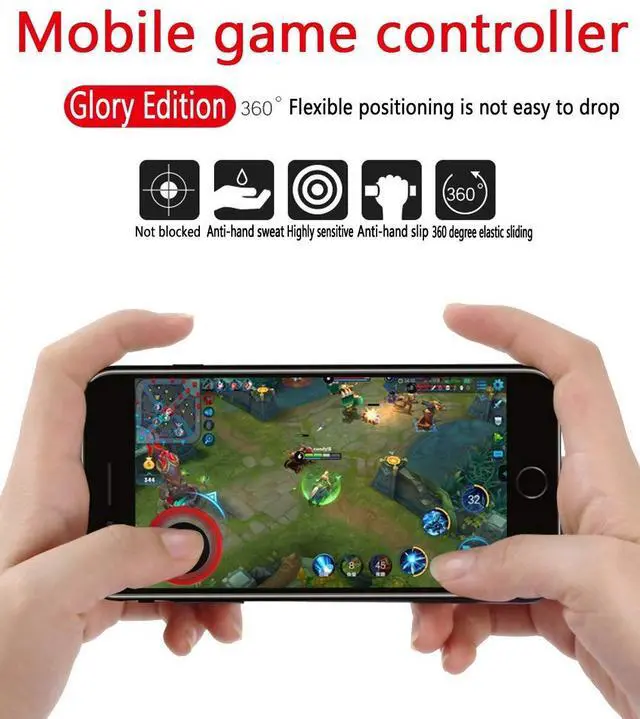 Alt view image 6 of 7 - Vakili Mobile Phone Game Joystick Game Control Touch Screen Joypad Game Controller for iPad iPhone Android Mobile Tablet Smart Phone Joystick Touch Screen Joypad Tablet Funny Game Controller 2PACK