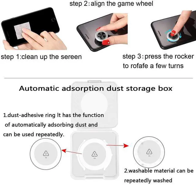 Alt view image 5 of 7 - Vakili Mobile Phone Game Joystick Game Control Touch Screen Joypad Game Controller for iPad iPhone Android Mobile Tablet Smart Phone Joystick Touch Screen Joypad Tablet Funny Game Controller 2PACK