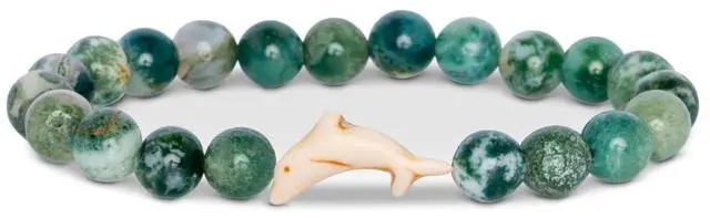 Main image of Dolphin Tracking Bracelet Elastic, One Size Fits Most Supports FIU Marine Mammal Ecology Lab Track a Real Dolphin on Interactive Mobile App Map Unisex Gift for Men & Women (Seagrass)