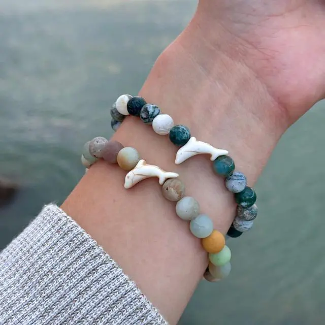Alt view image 2 of 2 - Dolphin Tracking Bracelet Elastic, One Size Fits Most Supports FIU Marine Mammal Ecology Lab Track a Real Dolphin on Interactive Mobile App Map Unisex Gift for Men & Women (Seagrass)