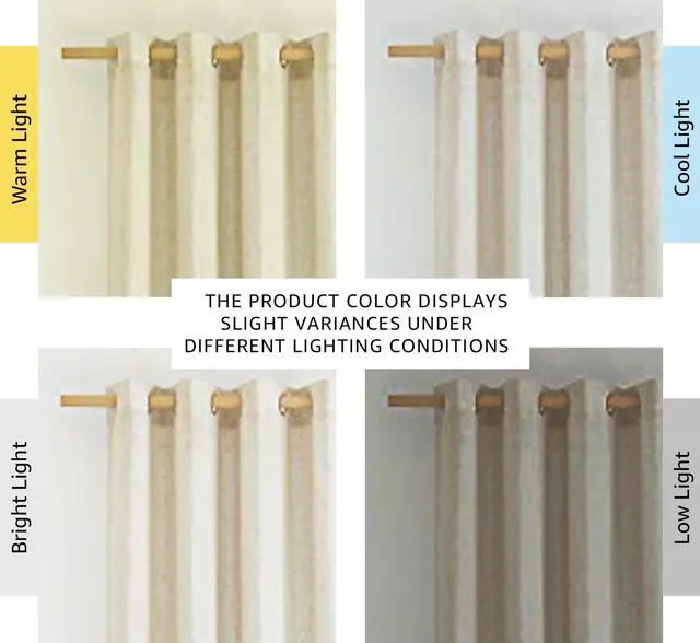 Alt view image 2 of 7 - Natural Linen Curtains 84 inch Long 2 Panels Set, Grommet Top Thick Linen Burlap Semi Sheer Vertical Drapes Privacy Assured with Light Filtering for Bedroom/Living Room, W55 x L84