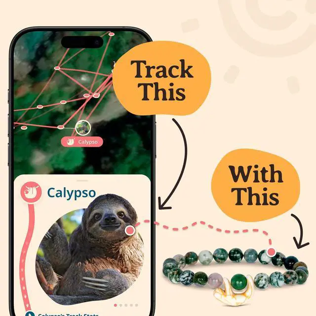 Alt view image 7 of 7 - Sloth Tracking Bracelet, Elastic, supports Sloth Conservation Foundation, one size fits most for Men and Women (Keystone)