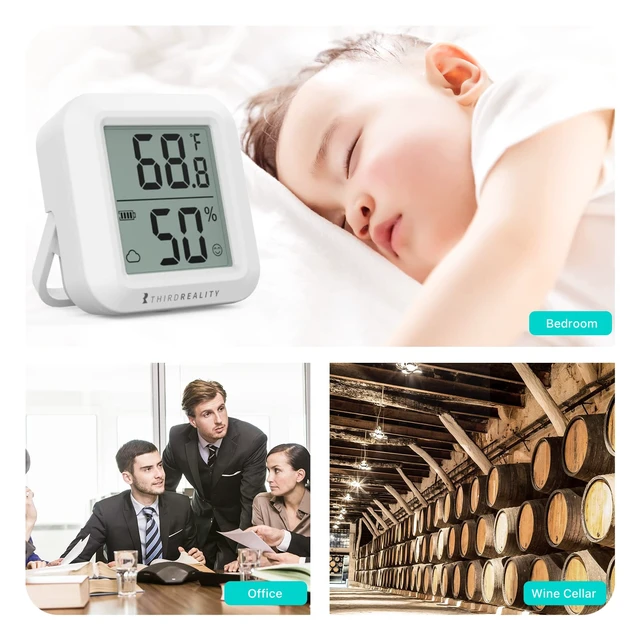 Alt view image 6 of 6 - Zigbee Temperature and Humidity Sensor 2 Pack, Digital LCD Display, ZigBee Hub Required, App Records, Remote Monitoring and Smart Home Automation, AAA Batteries Included