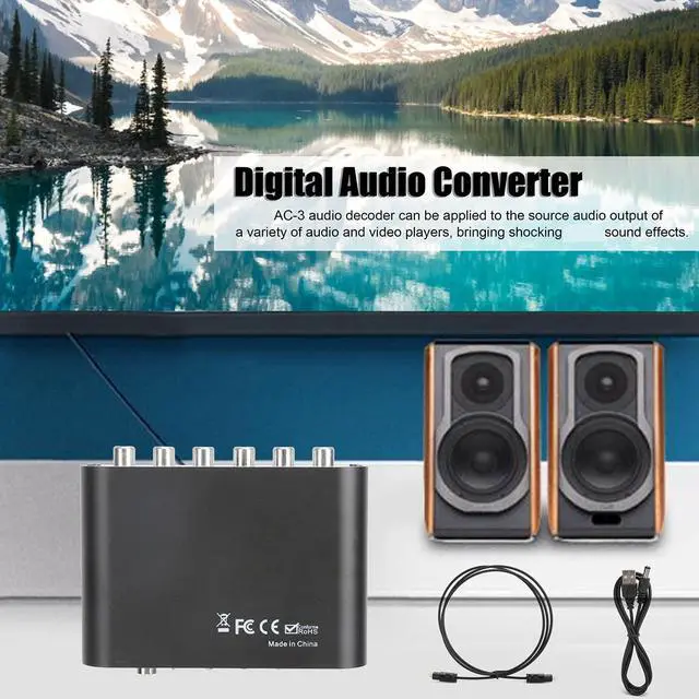 Alt view image 2 of 7 - Audio Decoder, DTS/AC-3 to Analog, Optical, Coaxial, USB, 6 Channels, ABS Material, Coaxial, Plug Mount, Hilitandr1eufcoabp876-11