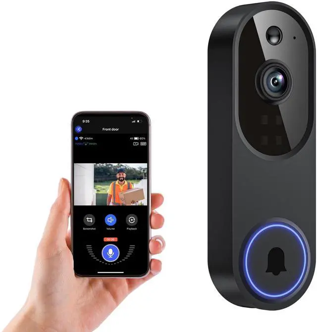 Main image of Video Doorbell Camera, Wireless Security Camera, 1080p, Battery Powered, AI Motion Detection, Night Vision, Two-Way Audio, Cloud Storage, 2.4 GWi-Fi, for Visitor, Baby Monitor