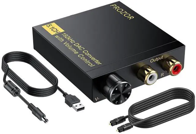Main image of DAC Converter 192Khz Digital to Analog Audio Decoder with Volume Control Support 5.1CH DTS Dolly-AC3 Coaxial SPDIF Toslink Optical to RCA Adapter for HDTV Blu-ray DVD PS3 Home Cinema System