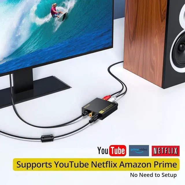 Alt view image 6 of 7 - DAC Converter 192Khz Digital to Analog Audio Decoder with Volume Control Support 5.1CH DTS Dolly-AC3 Coaxial SPDIF Toslink Optical to RCA Adapter for HDTV Blu-ray DVD PS3 Home Cinema System
