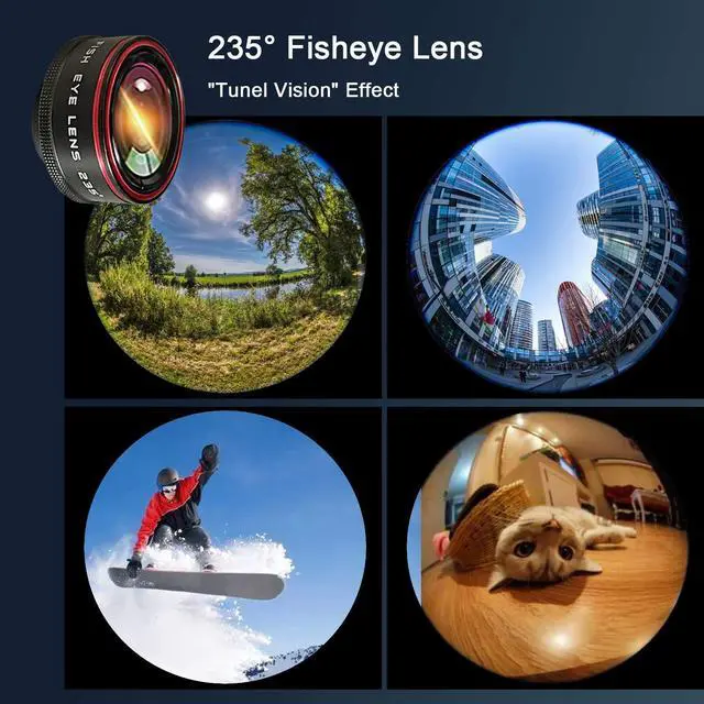 Alt view image 2 of 7 - Phone Camera Lens Kit 10 in 1 for iPhone Samsung Pixel Android, 22X Telephoto Lens, 0.62X Super Wide Angle Lens&25X Macro Lens, 235° Fisheye,Kaleidoscopes, StarlightTripodfor Most Smartphone Black