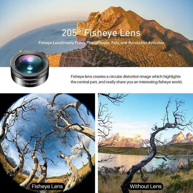 Alt view image 2 of 6 - 11 in 1 Phone Camera Lens Kit - Wide Angle Lens & Macro Lens+Fisheye Lens/ND32/kaleidoscope/CPL/Color Lens Compatible with iPhone Samsung Sony and Most of Smartphone