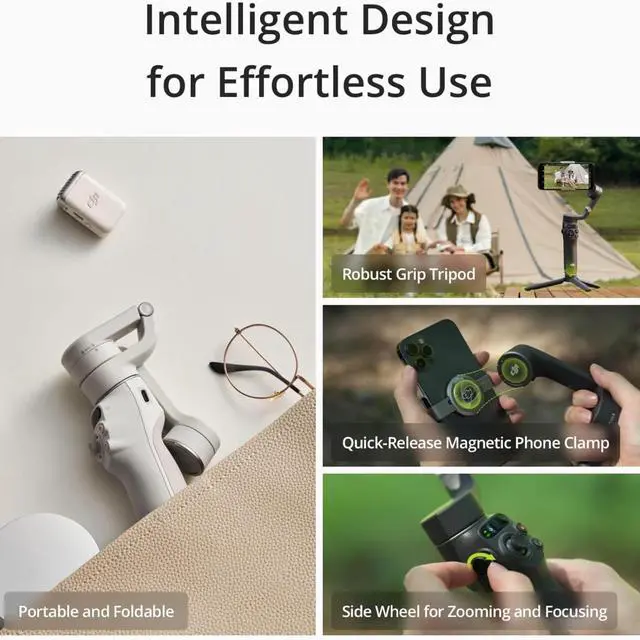 Alt view image 4 of 7 - Osmo Mobile 6 Smartphone Gimbal Stabilizer, 3-Axis Phone Gimbal, Built-In Extension Rod, Portable and Foldable, Android and iPhone Gimbal with ShotGuides, Vlogging Stabilizer, YouTube TikTok Video