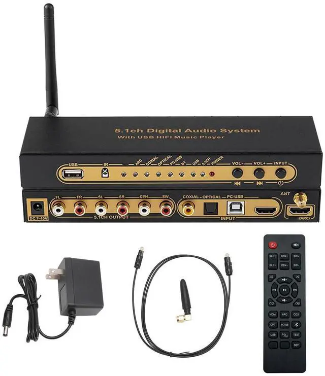 Main image of 5.1CH Digital Sound Decoder,192Khz 24Bit 4K ARC Optical Fiber Coaxial Analog Sound Decoder System Support for AC3, DTS, LPCM, HDCD, PCM, HDCP 2.3 2.2 1.4, Multifunctional Digital Extractor