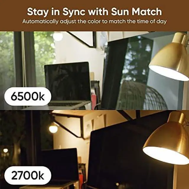 Alt view image 4 of 7 - Bulb Color, 1100 Lumen WiFi RGB and Tunable White A19 Smart Bulb, Works with Alexa and Google Assistant, Two-Pack