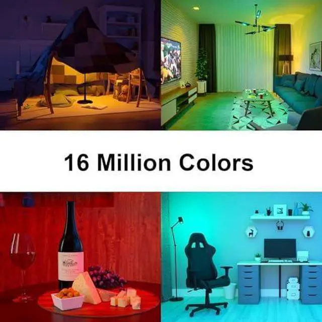 Alt view image 7 of 7 - Bulb Color, 1100 Lumen WiFi RGB and Tunable White A19 Smart Bulb, Works with Alexa and Google Assistant, Two-Pack