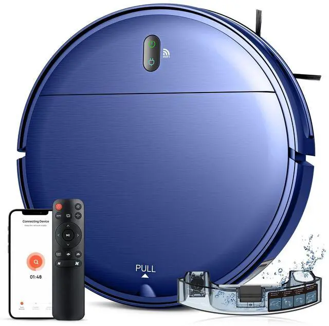 Main image of Robot Vacuum and Mop Combo, 2 in 1 Robot Mop and Vacuum, Robotic Vacuum Cleaner with WiFi/App, 2000Pa Suction, 230ML Water Tank, Self-Charging, Slim, Ideal for Hard Floor, Low Pile Carpet, Pet Hair