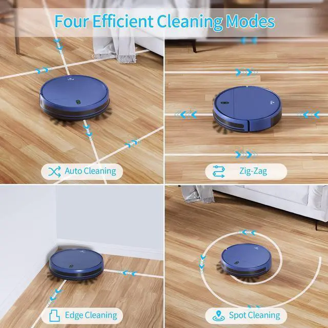 Alt view image 3 of 7 - Robot Vacuum and Mop Combo, 2 in 1 Robot Mop and Vacuum, Robotic Vacuum Cleaner with WiFi/App, 2000Pa Suction, 230ML Water Tank, Self-Charging, Slim, Ideal for Hard Floor, Low Pile Carpet, Pet Hair