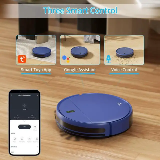Alt view image 4 of 7 - Robot Vacuum and Mop Combo, 2 in 1 Robot Mop and Vacuum, Robotic Vacuum Cleaner with WiFi/App, 2000Pa Suction, 230ML Water Tank, Self-Charging, Slim, Ideal for Hard Floor, Low Pile Carpet, Pet Hair