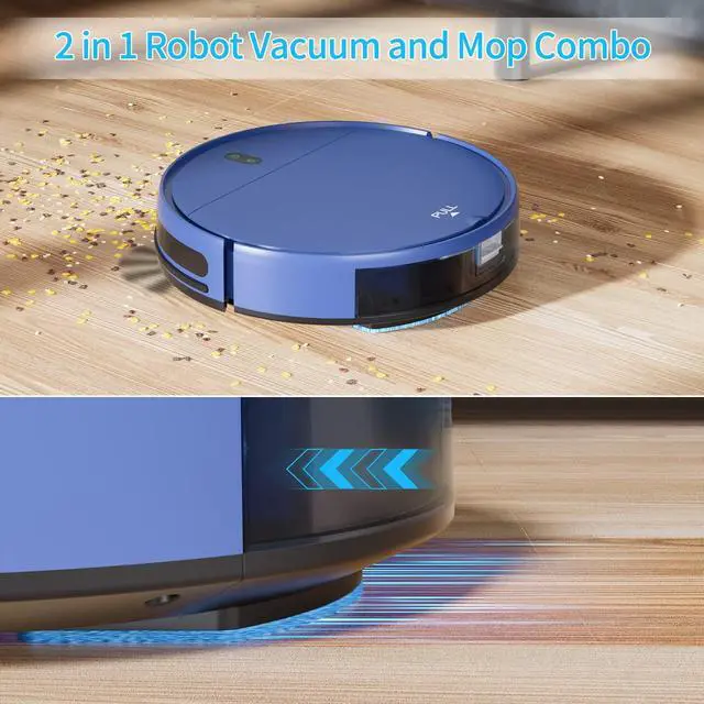 Alt view image 6 of 7 - Robot Vacuum and Mop Combo, 2 in 1 Robot Mop and Vacuum, Robotic Vacuum Cleaner with WiFi/App, 2000Pa Suction, 230ML Water Tank, Self-Charging, Slim, Ideal for Hard Floor, Low Pile Carpet, Pet Hair