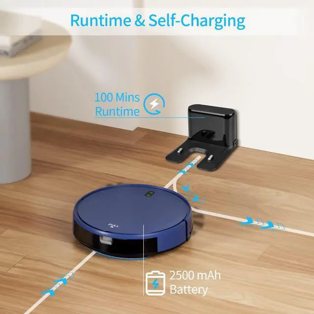 Alt view image 7 of 7 - Robot Vacuum and Mop Combo, 2 in 1 Robot Mop and Vacuum, Robotic Vacuum Cleaner with WiFi/App, 2000Pa Suction, 230ML Water Tank, Self-Charging, Slim, Ideal for Hard Floor, Low Pile Carpet, Pet Hair