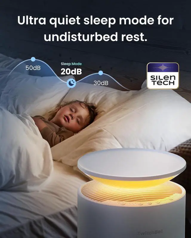 Alt view image 6 of 7 - Air Purifiers for Home Large Room with Matter Up to 3620 ft², 20dB, Washable Pre-filter, Pet Mode, 10 RGB Colors, Aromatherapy, Work with Apple Home, Google Home, HomeAssistant