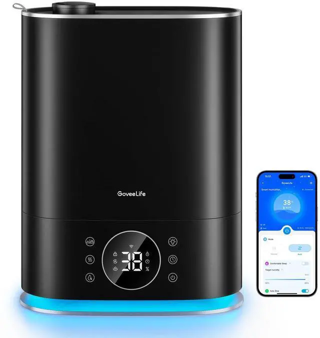 Main image of 7L Humidifiers for Bedroom, Smart Top-Fill Cool & Warm Mist Humidifier Large Room, Auto Mode, 70H Quiet Runtime for Baby Plants Nursery, App & Voice Control, RGB Nightlight, Humidity Sensor