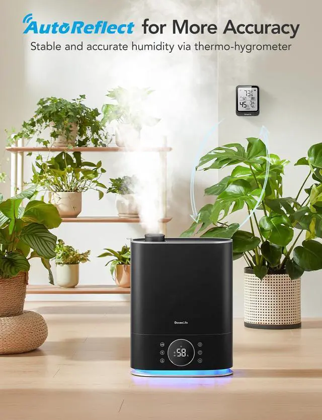 Alt view image 5 of 7 - 7L Humidifiers for Bedroom, Smart Top-Fill Cool & Warm Mist Humidifier Large Room, Auto Mode, 70H Quiet Runtime for Baby Plants Nursery, App & Voice Control, RGB Nightlight, Humidity Sensor
