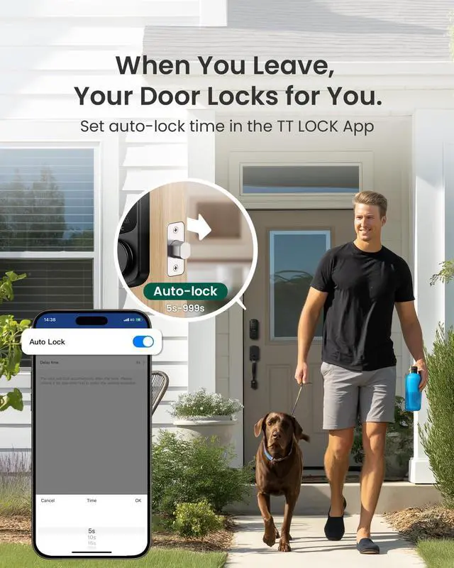Alt view image 7 of 7 - Smart Door Lock B200, Smart Deadbolt Lock, Keyless Entry Door Lock, Fingerprint Smart Lock, Smart Locks for Front Door, App Control, Touchscreen Keypad Deadbolts,12-Month Battery, BHMA Grade3