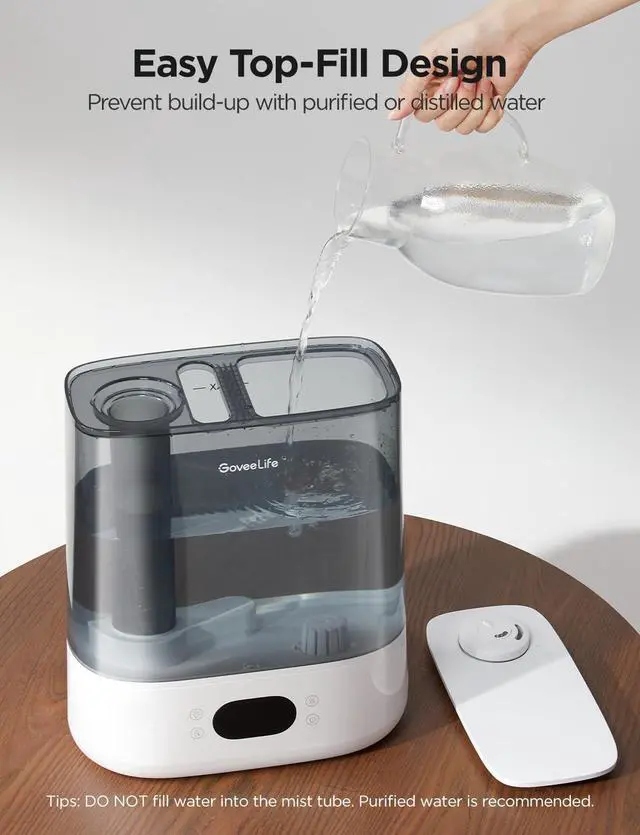 Alt view image 6 of 7 - Smart Humidifiers for Bedroom, 6L Cool Mist Top Fill for Large Room, Humidity Sensor, Auto Mode, Schedule, 60H Quiet Runtime, WiFi Humidifier Essence Diffuser for Baby Plant, Work with Alexa