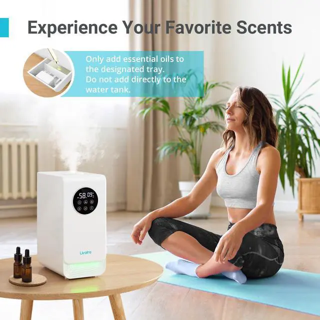 Alt view image 5 of 7 - 6L Smart Humidifier for Large Room, Warm & Cool Mist with Top Fill Design, Alexa & App Control, Essential Oil Compatible, Ideal for Bedroom and Plants
