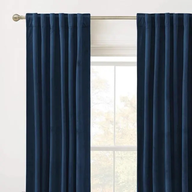 Alt view image 2 of 7 - Blue Velvet Curtains 84 inches - Blackout Curtains for Living Room, Thermal Insulated Noise Reducing Panels Soft Luxury Window Decor for Kids Bedroom, Navy Blue, W52 x L84 inches, 2 Panels
