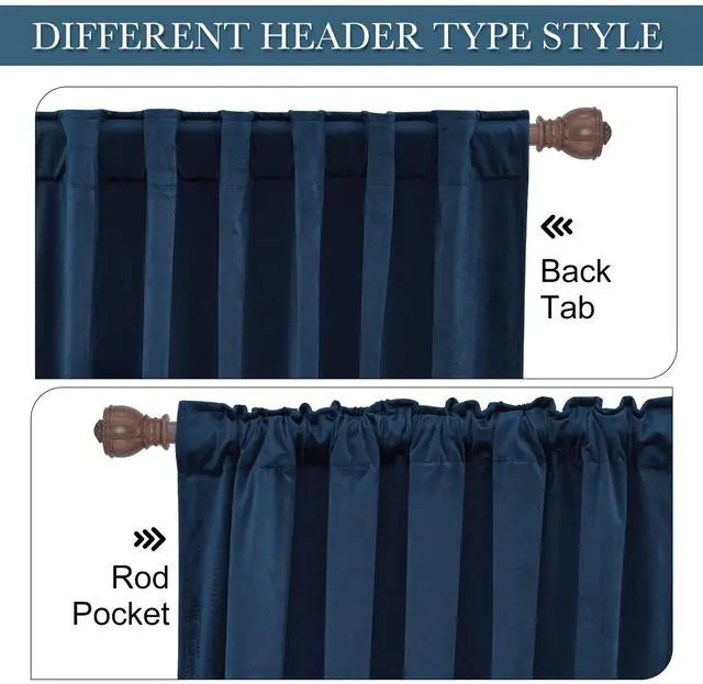 Alt view image 3 of 7 - Blue Velvet Curtains 84 inches - Blackout Curtains for Living Room, Thermal Insulated Noise Reducing Panels Soft Luxury Window Decor for Kids Bedroom, Navy Blue, W52 x L84 inches, 2 Panels