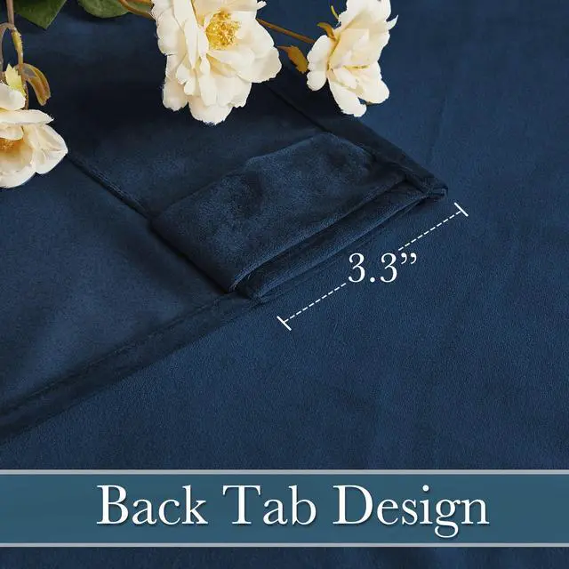 Alt view image 4 of 7 - Blue Velvet Curtains 84 inches - Blackout Curtains for Living Room, Thermal Insulated Noise Reducing Panels Soft Luxury Window Decor for Kids Bedroom, Navy Blue, W52 x L84 inches, 2 Panels