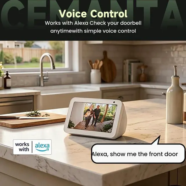 Alt view image 7 of 7 - 2K Video Doorbell Camera Wireless with Chime, Free Cloud Storage, Dual-Cam, Package Protection, 190° View, WiFi6, Voice Changer & Anti-Tamper, Night Vision, 2-Way Audio, Compatible with Alexa