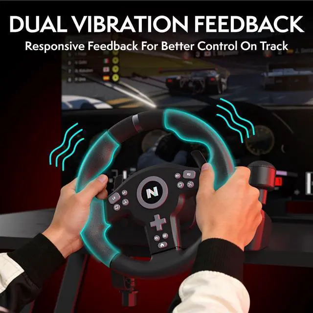 Alt view image 7 of 7 - Drive Pro V200 PC Gaming Racing Wheel with Pedals and Shifter, Steering Wheel Compatible with PC, PS4, Switch 2/Switch, Xbox Series X|S and Xbox One, 270° Car Driving Simulator with Vibration
