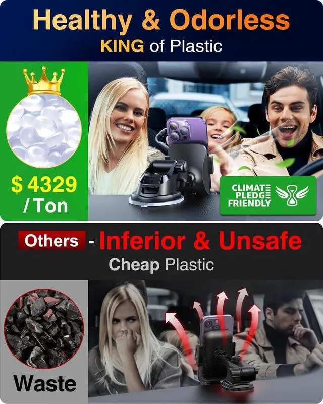 Alt view image 3 of 7 - 85+LBS Strongest Suction & Military-Grade Ultimate Car Phone Mount