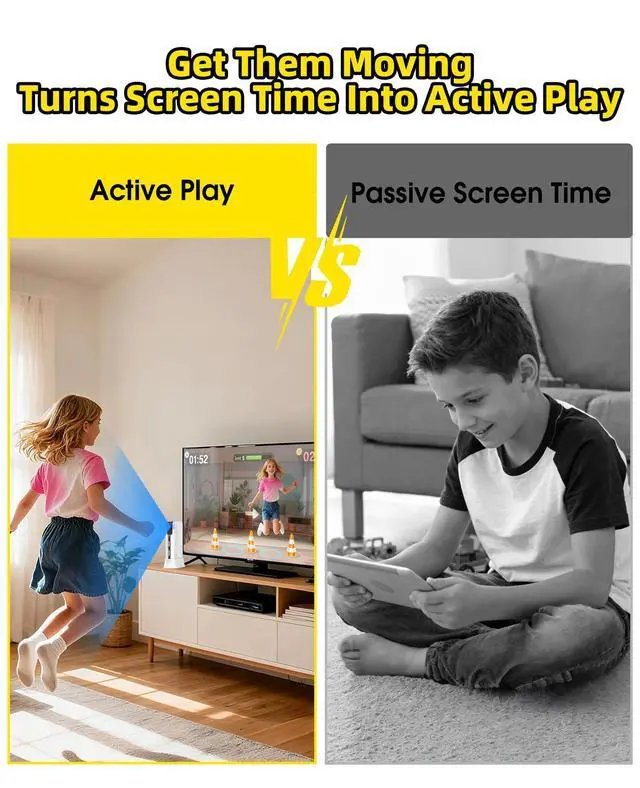 Alt view image 4 of 7 - Kids Video Game Consoles for TV - Plug and Play Motion Sensor Games with Active Play System for Indoor Physical Activity, Interactive Fun for Boys Girls, Family Game Night & Birthday Gifts