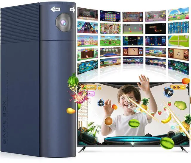 Main image of AR Motion Gaming Console for Kids: Learning & Active Play Game System for Enhanced Logic & Coordination & Fitness. Video Game System with Adjustable Camera. (Navy Blue)