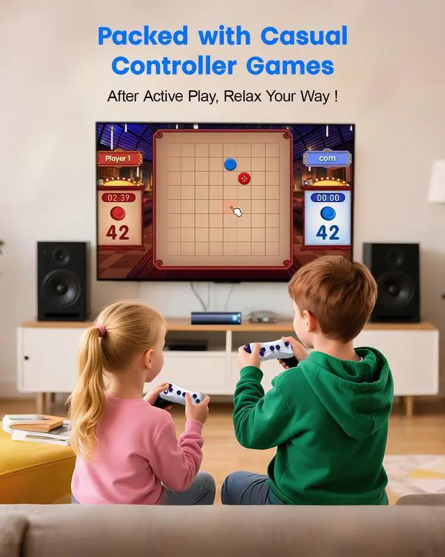 Alt view image 7 of 7 - AR Motion Gaming Console for Kids: Learning & Active Play Game System for Enhanced Logic & Coordination & Fitness. Video Game System with Adjustable Camera. (Navy Blue)
