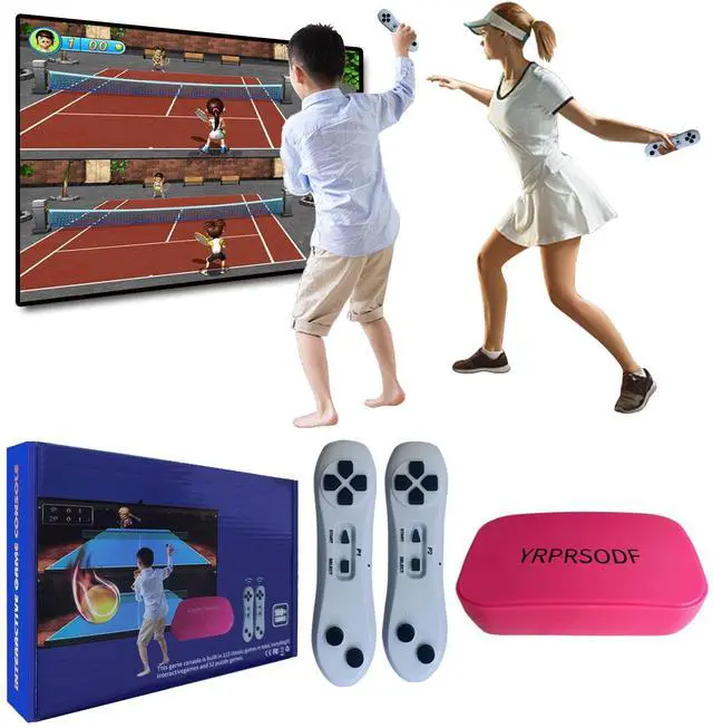 Main image of TV Game Console Built in 100+ Games, Handheld Video Game Machine with 2.4G Wireless Gamepad Somatosensory Control, HD Plug and Play, Home Interactive& Puzzle Games, Red