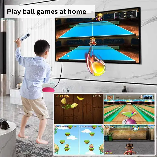 Alt view image 3 of 7 - TV Game Console Built in 100+ Games, Handheld Video Game Machine with 2.4G Wireless Gamepad Somatosensory Control, HD Plug and Play, Home Interactive& Puzzle Games, Red