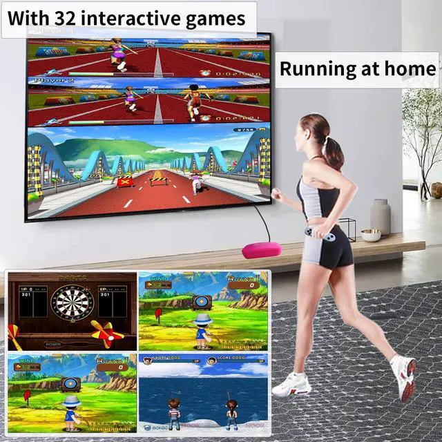 Alt view image 4 of 7 - TV Game Console Built in 100+ Games, Handheld Video Game Machine with 2.4G Wireless Gamepad Somatosensory Control, HD Plug and Play, Home Interactive& Puzzle Games, Red