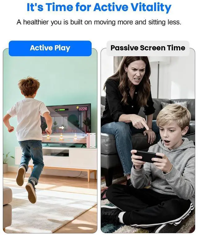 Alt view image 5 of 7 - AR Motion Gaming Console for Kids - Active Video Game System with Adjustable Camera for Light Physical Exercise & Coordination Development-White&Pink