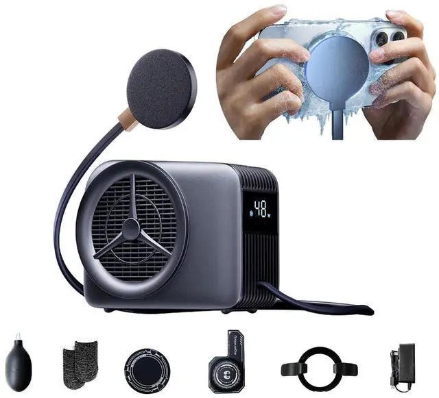 Main image of Phone Cooler for Gaming, Live Streaming, Freeze in 15s, 48W Magnetic Cellphone Cooler with Low Noise Liquid Cooling Radiator for iPhone MagSafe Series/Android/iPad/Tablet, Beyond Phone Fan
