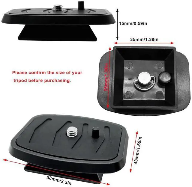 Alt view image 2 of 7 - 2 Pack 35 mm Tripod Quick Release Plate Camera Tripod Mount Adapter, QR Camera Mounting Ball Head Parts Replacement for Quantaray Slik Walmart Sunpak 5800D 7000TM 6400UT 8001UT MX1000