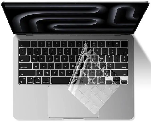 Main image of Premium Keyboard Cover Skin Protector, Laptop Accessories Compatible with 2026 2025 2024 2023 2022 2021 M5-M1 Pro/Max MacBook Pro 14/16, M5-M2 MacBook Air 13/15, 2026 MacBook Neo 13, Clear