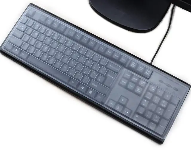 Main image of (2 Pack) Universal Clear Anti-Dust Keyboard Skin Protector Cover for 104/107 Keys Standard Desktop Keyboard Reusable Waterproof Keyboard Cover