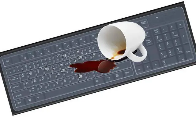 Alt view image 7 of 7 - (2 Pack) Universal Clear Anti-Dust Keyboard Skin Protector Cover for 104/107 Keys Standard Desktop Keyboard Reusable Waterproof Keyboard Cover