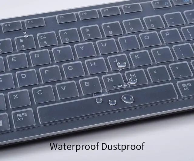 Alt view image 4 of 7 - Keyboard Cover for Dell KB216 KB216b KB216t KB216d KB216p Wired & KM636 & Dell Optiplex 5250 3050 3240 5460 7450 7050 & Dell Inspiron AIO 3475/3670/3477 All-in one Desktop Keyboard Protector -Clear