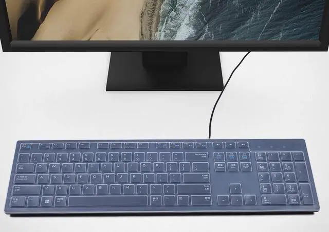 Alt view image 5 of 7 - Keyboard Cover for Dell KB216 KB216b KB216t KB216d KB216p Wired & KM636 & Dell Optiplex 5250 3050 3240 5460 7450 7050 & Dell Inspiron AIO 3475/3670/3477 All-in one Desktop Keyboard Protector -Clear
